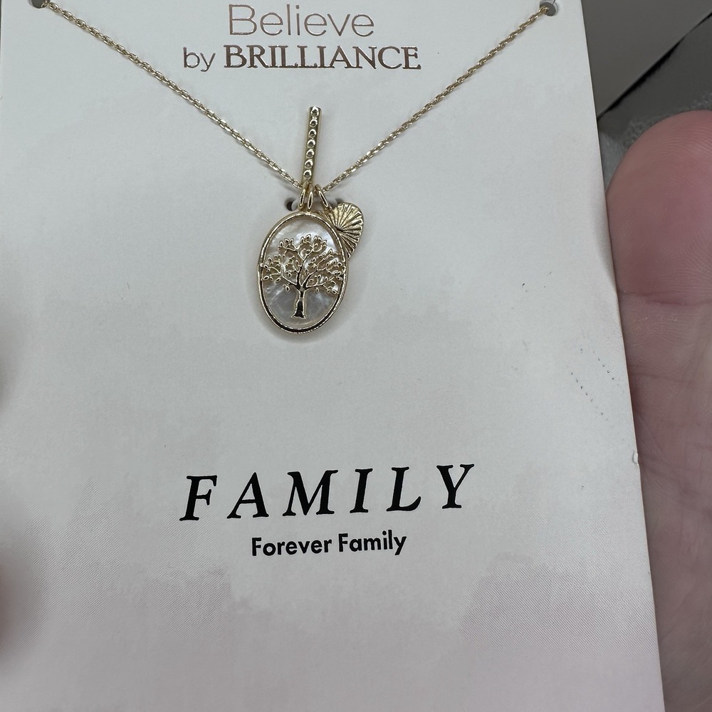 New-Believe By Brilliance Family Necklace -14K Gold Flash Plated, 18"‎